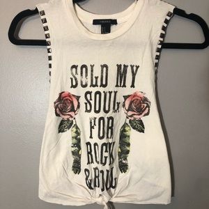 Rock & Roll Tie Front Crop Top